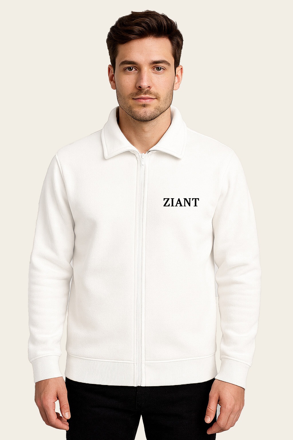 ZIPPER HOODIE WHITE 